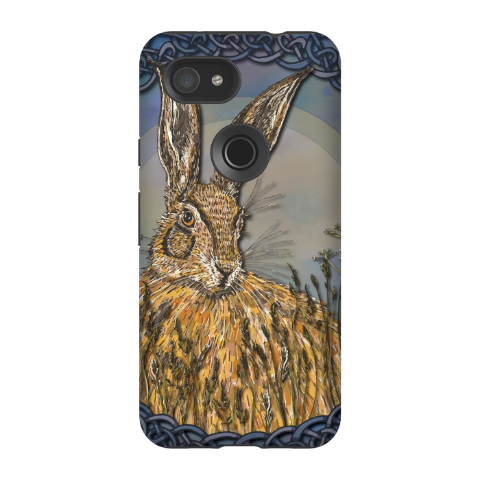 Pixel 3A StrongFit Celtic Hare by Lotti Brown