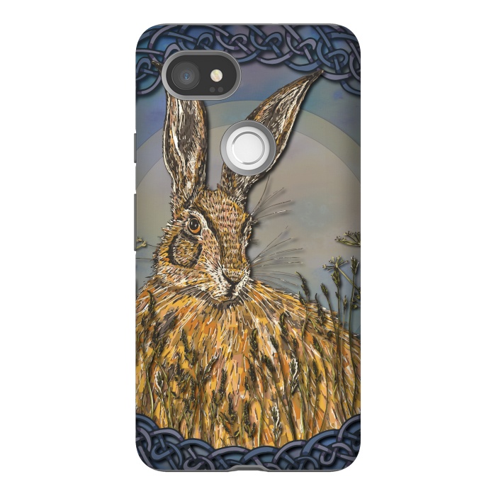 Pixel 2XL StrongFit Celtic Hare by Lotti Brown