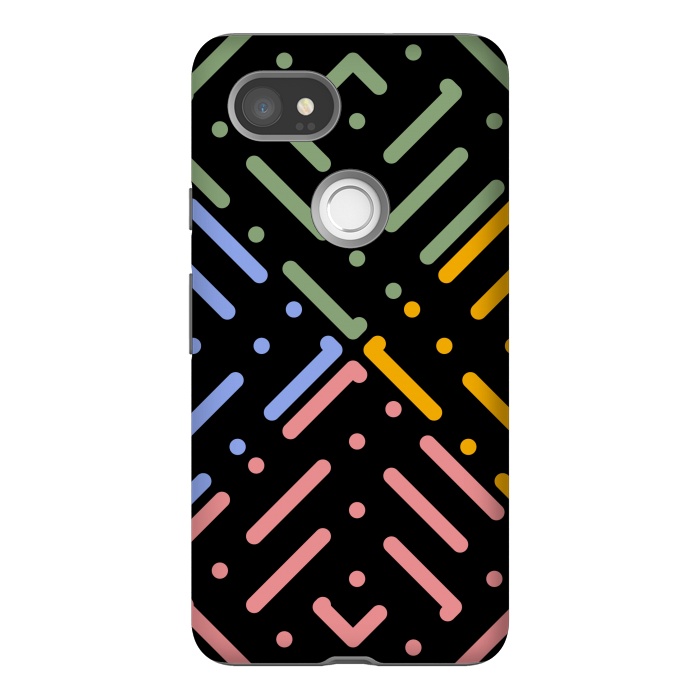 Pixel 2XL StrongFit Digital Line and Dots  by TMSarts