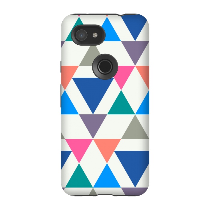 Pixel 3A StrongFit Multicolor Repeat Triangles by TMSarts