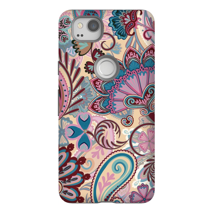 Pixel 2 StrongFit Paisley Flowers Design by ArtsCase