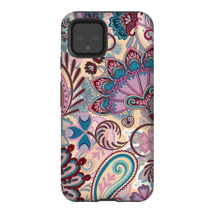 Pixel 4 StrongFit Paisley Flowers Design by ArtsCase