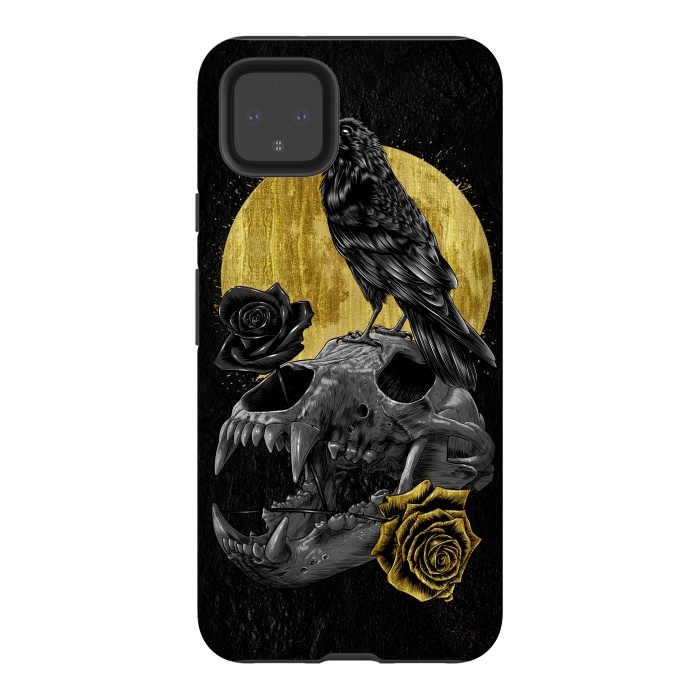 Pixel 4XL StrongFit Skull Crow by Alberto