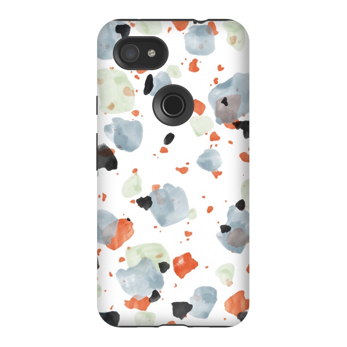 Pixel 3AXL StrongFit Abstract Watercolor Painting Terrazzo Pattern 05 by amini54