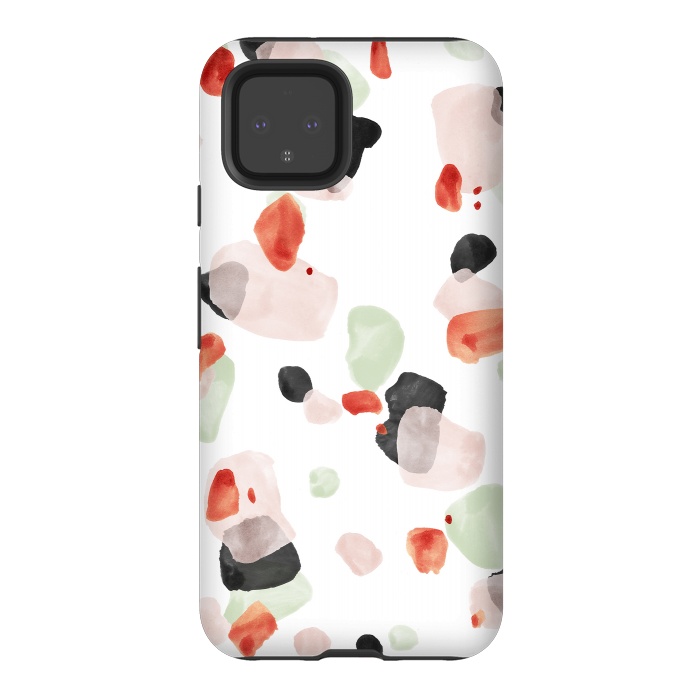 Pixel 4 StrongFit Abstract Watercolor Painting Terrazzo Pattern 06 by amini54