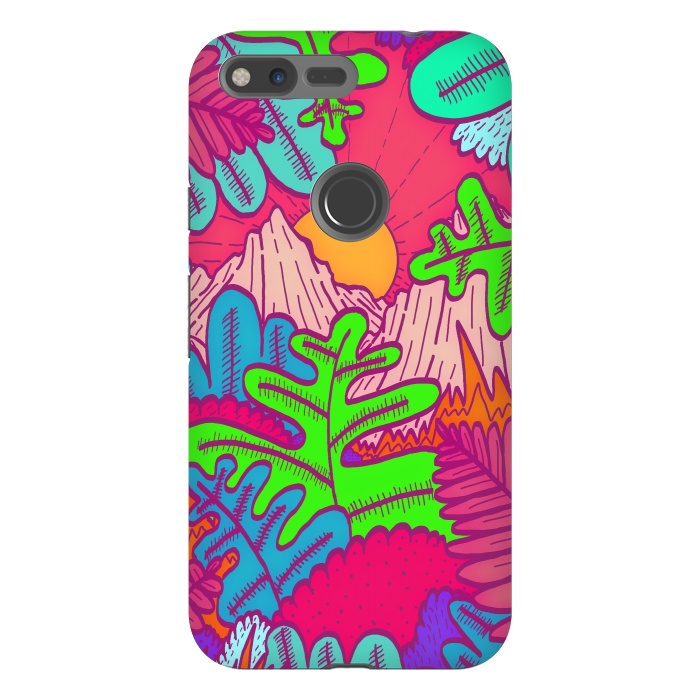 Pixel XL StrongFit A pink tropical jungle by Steve Wade (Swade)
