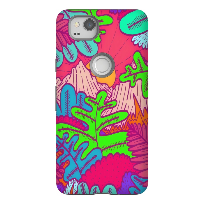 Pixel 2 StrongFit A pink tropical jungle by Steve Wade (Swade)