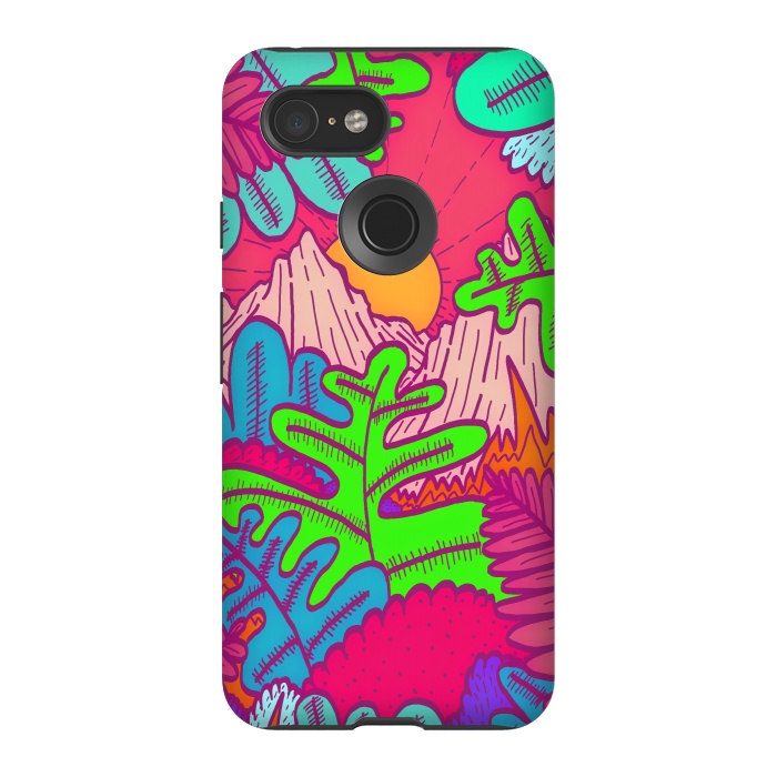 Pixel 3 StrongFit A pink tropical jungle by Steve Wade (Swade)