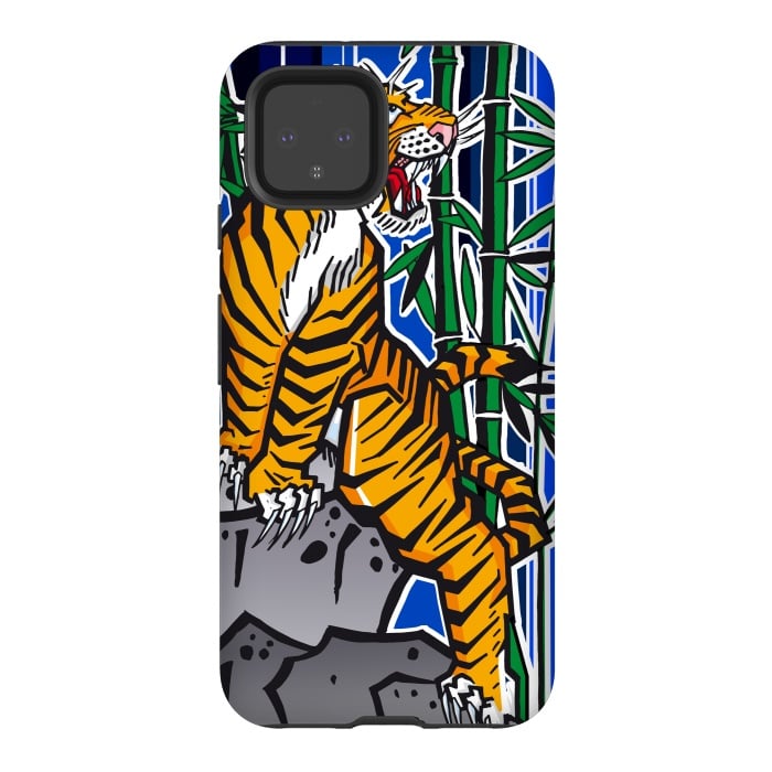 Pixel 4 StrongFit Japanese Tiger by Milo "Mr Lucky" Marcer