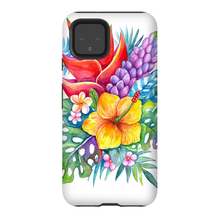 Pixel 4 StrongFit Tropical Flowers by Irina Velman