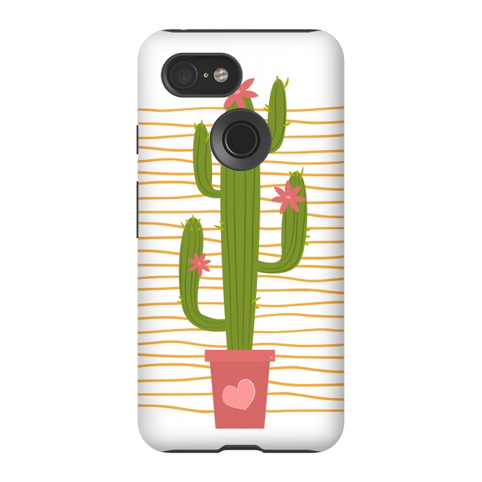 Pixel 3 StrongFit Happy Cactus by Martina