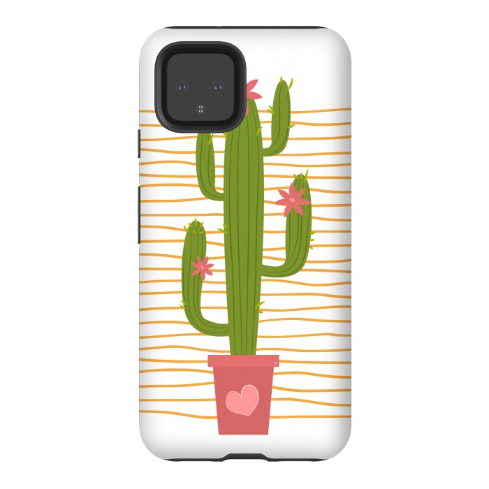 Pixel 4 StrongFit Happy Cactus by Martina