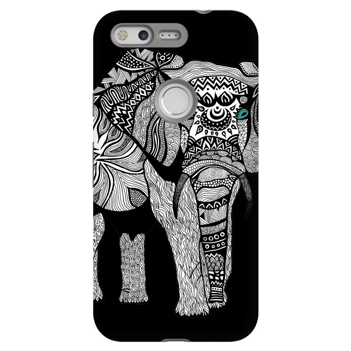 Pixel StrongFit Elephant of Namibia B n W by Pom Graphic Design