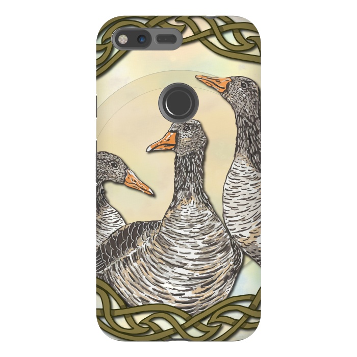 Pixel XL StrongFit Celtic Goose by Lotti Brown