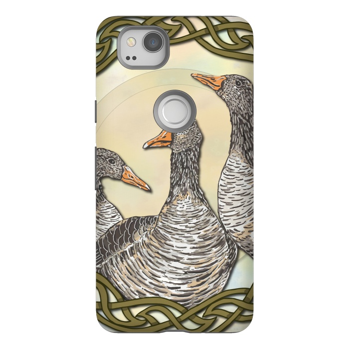 Pixel 2 StrongFit Celtic Goose by Lotti Brown
