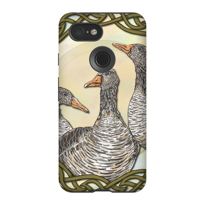 Pixel 3 StrongFit Celtic Goose by Lotti Brown