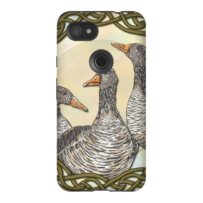 Pixel 3AXL StrongFit Celtic Goose by Lotti Brown