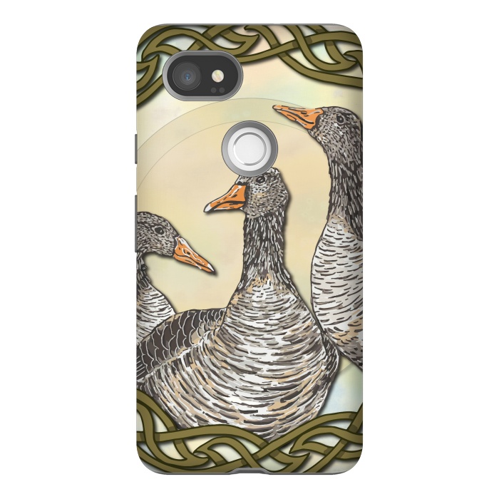 Pixel 2XL StrongFit Celtic Goose by Lotti Brown