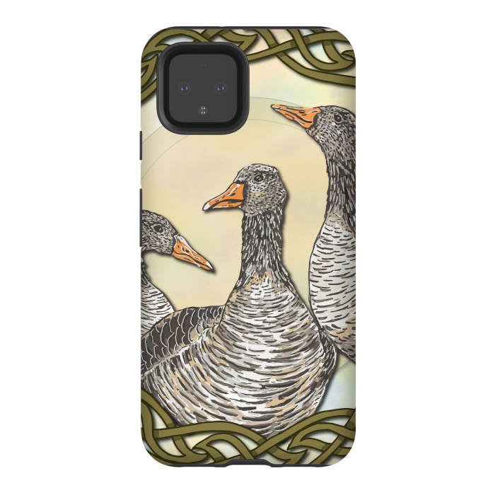 Pixel 4 StrongFit Celtic Goose by Lotti Brown
