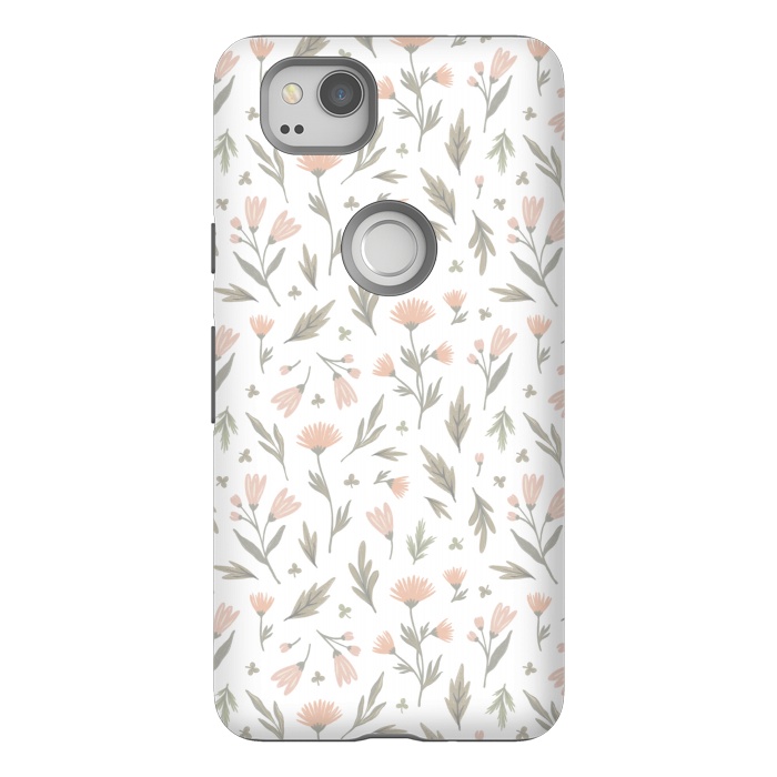 Pixel 2 StrongFit delicate flowers on a white by Alena Ganzhela
