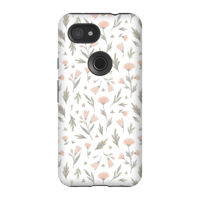 Pixel 3A StrongFit delicate flowers on a white by Alena Ganzhela