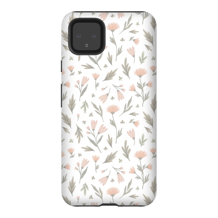 Pixel 4XL StrongFit delicate flowers on a white by Alena Ganzhela