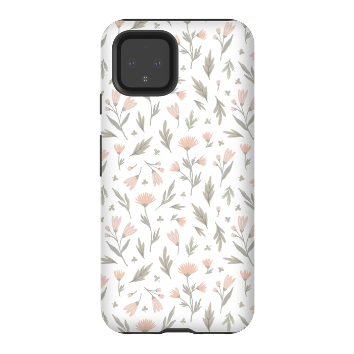 Pixel 4 StrongFit delicate flowers on a white by Alena Ganzhela