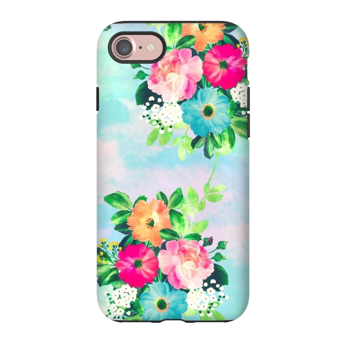 iPhone 7 StrongFit Girly Vintage Roses Floral Watercolor Paint by InovArts