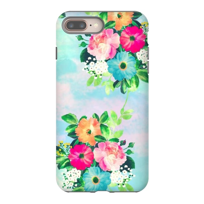 iPhone 7 plus StrongFit Girly Vintage Roses Floral Watercolor Paint by InovArts