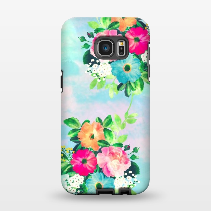 Galaxy S7 EDGE StrongFit Girly Vintage Roses Floral Watercolor Paint by InovArts
