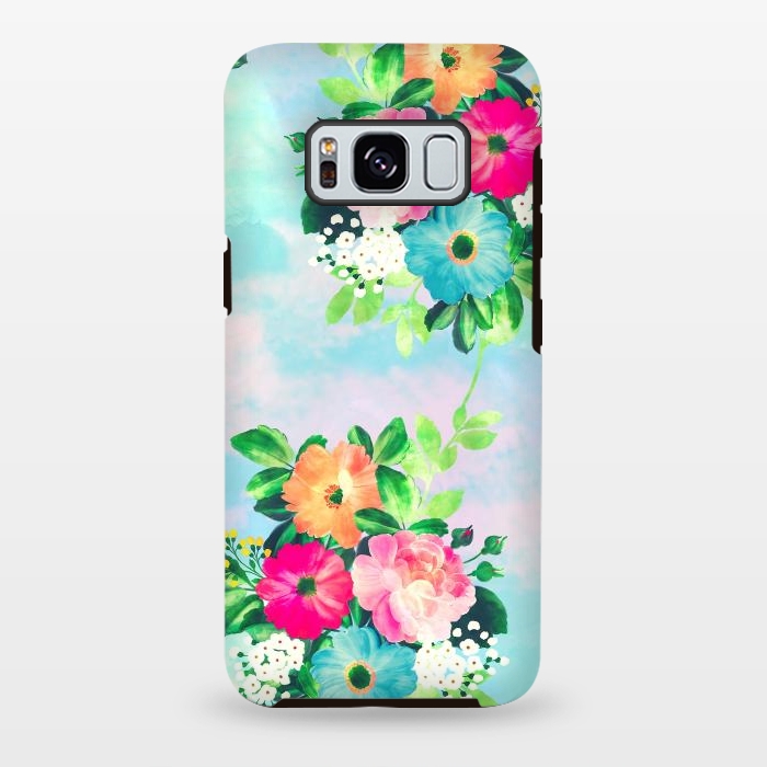 Galaxy S8 plus StrongFit Girly Vintage Roses Floral Watercolor Paint by InovArts