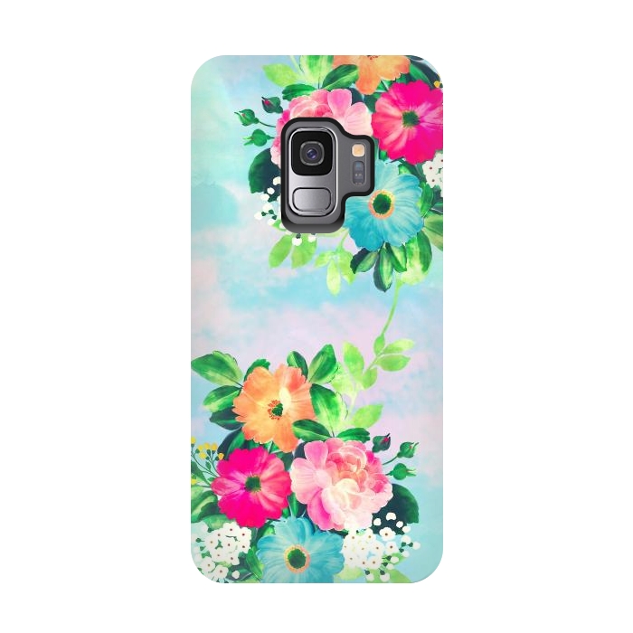 Galaxy S9 StrongFit Girly Vintage Roses Floral Watercolor Paint by InovArts