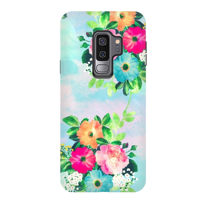 Galaxy S9 plus StrongFit Girly Vintage Roses Floral Watercolor Paint by InovArts