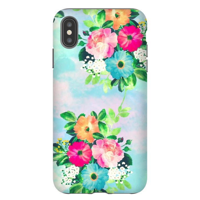 iPhone Xs Max StrongFit Girly Vintage Roses Floral Watercolor Paint by InovArts