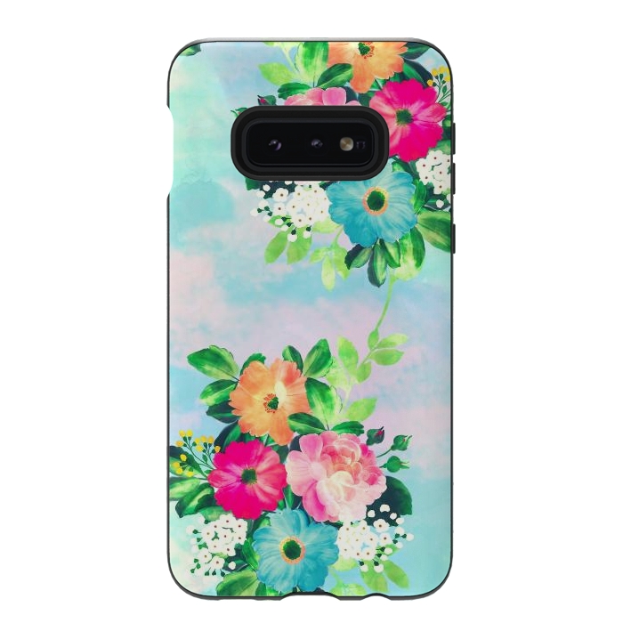 Galaxy S10e StrongFit Girly Vintage Roses Floral Watercolor Paint by InovArts