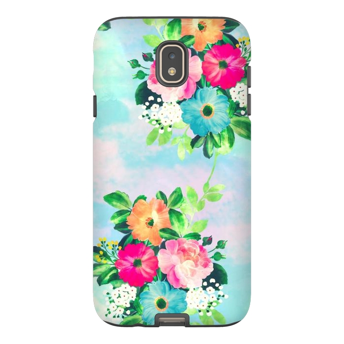 Galaxy J7 StrongFit Girly Vintage Roses Floral Watercolor Paint by InovArts