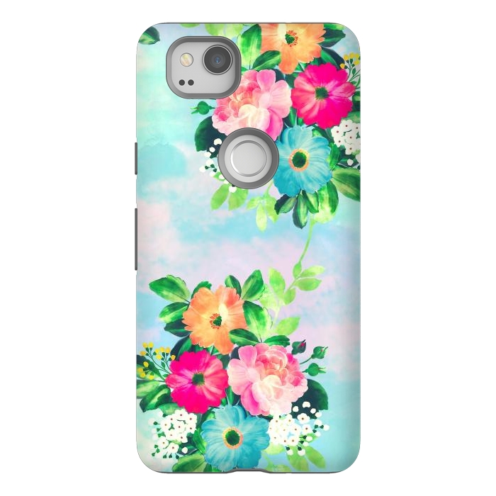 Pixel 2 StrongFit Girly Vintage Roses Floral Watercolor Paint by InovArts