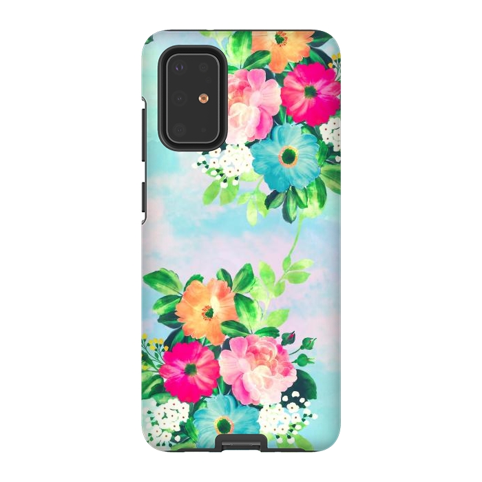 Galaxy S20 Plus StrongFit Girly Vintage Roses Floral Watercolor Paint by InovArts