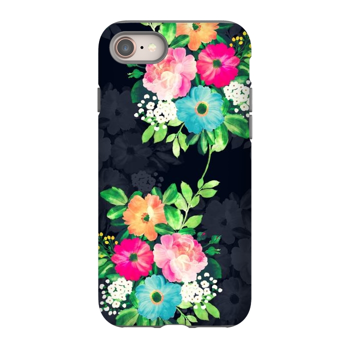 iPhone SE StrongFit Watercolor Vintage Roses Floral Dark Blue Design by InovArts