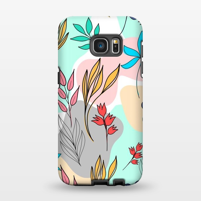 Galaxy S7 EDGE StrongFit Trendy colorful leaves hand drawn cute illustration by InovArts
