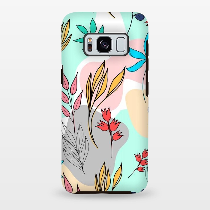 Galaxy S8 plus StrongFit Trendy colorful leaves hand drawn cute illustration by InovArts
