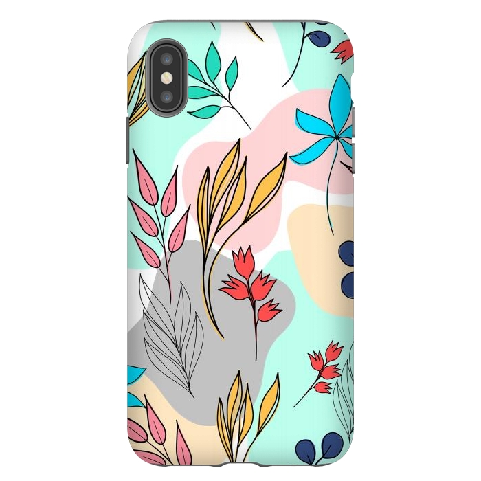 iPhone Xs Max StrongFit Trendy colorful leaves hand drawn cute illustration by InovArts