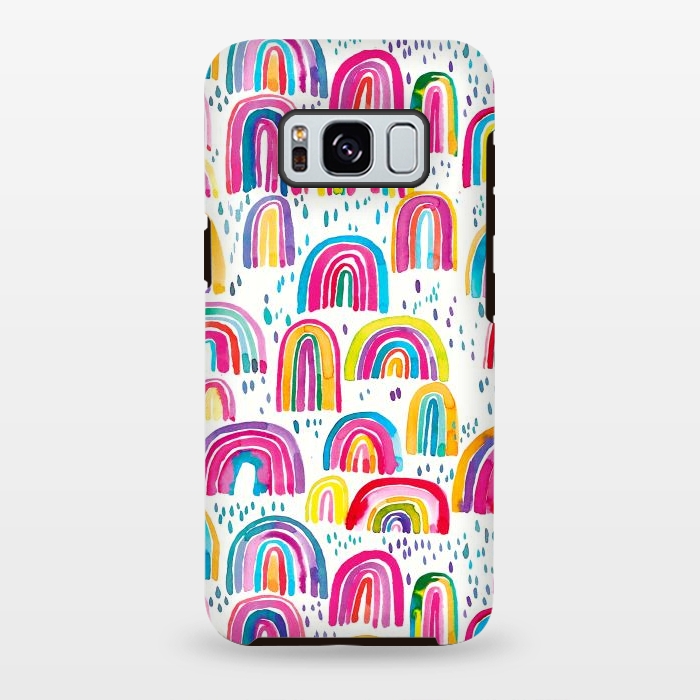 Galaxy S8 plus StrongFit Cute Watercolor Rainbows by Ninola Design