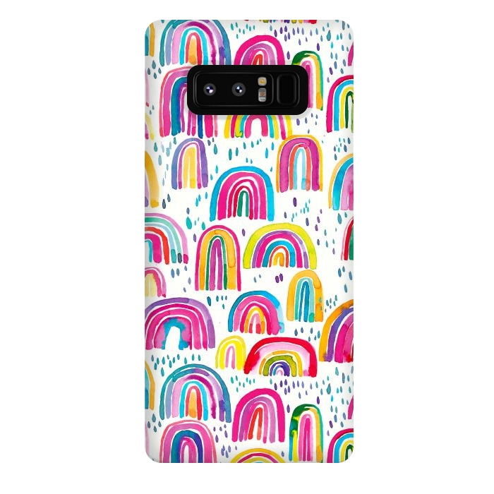 Galaxy Note 8 StrongFit Cute Watercolor Rainbows by Ninola Design