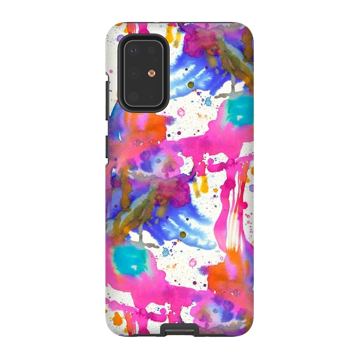 Galaxy S20 Plus StrongFit Paint Splashes Pink by Ninola Design
