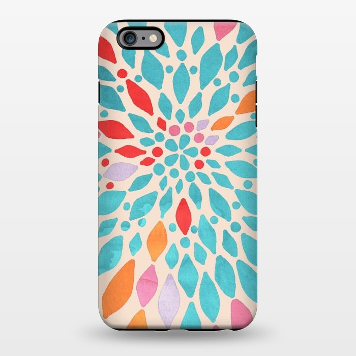 iPhone 6/6s plus StrongFit Radiant Dahlia - teal, orange, coral, pink  by Tangerine-Tane