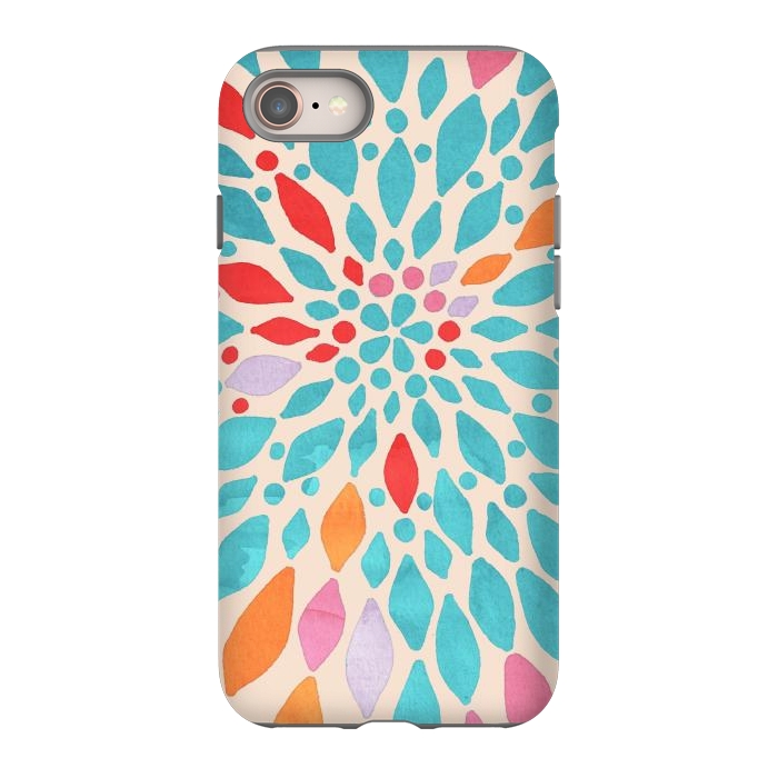 iPhone SE StrongFit Radiant Dahlia - teal, orange, coral, pink  by Tangerine-Tane