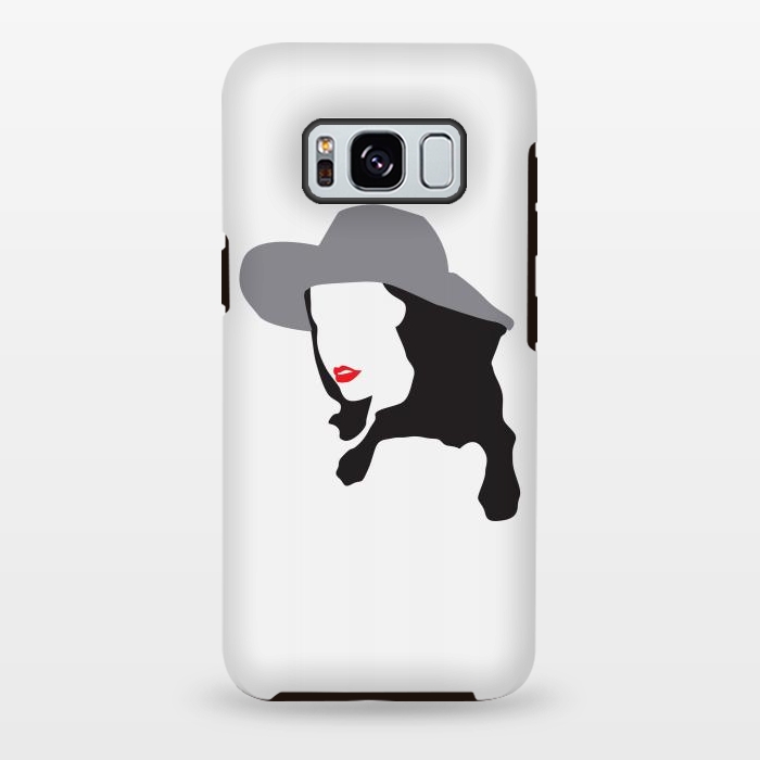 Galaxy S8 plus StrongFit Woman Face Minimal Art 01 by Creativeaxle