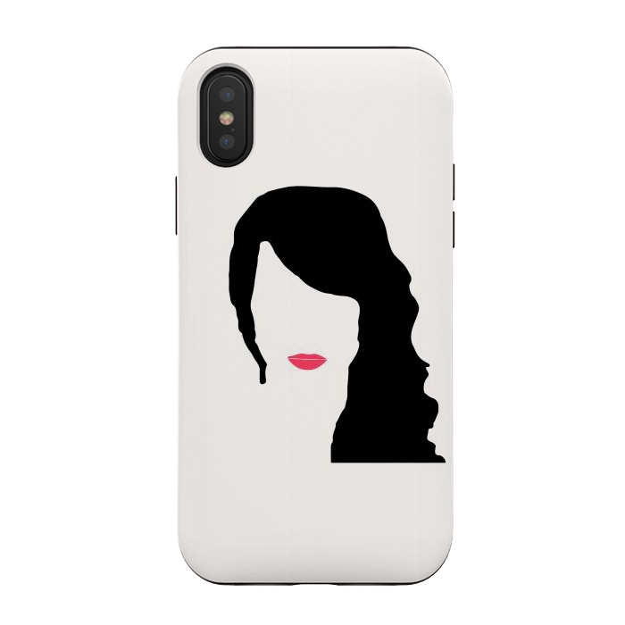iPhone Xs / X StrongFit Woman Face Minimal Art 03 by Creativeaxle