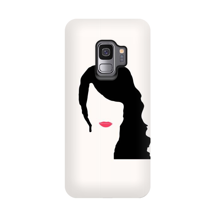 Galaxy S9 StrongFit Woman Face Minimal Art 03 by Creativeaxle